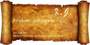 Krutek Julianna névjegykártya